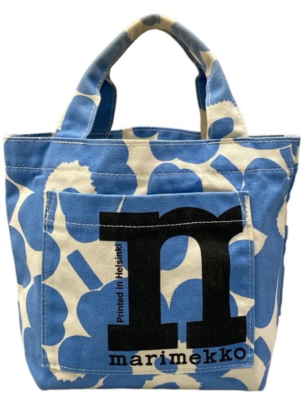 marimekko 091970 Light Blue White Canvas Handbag